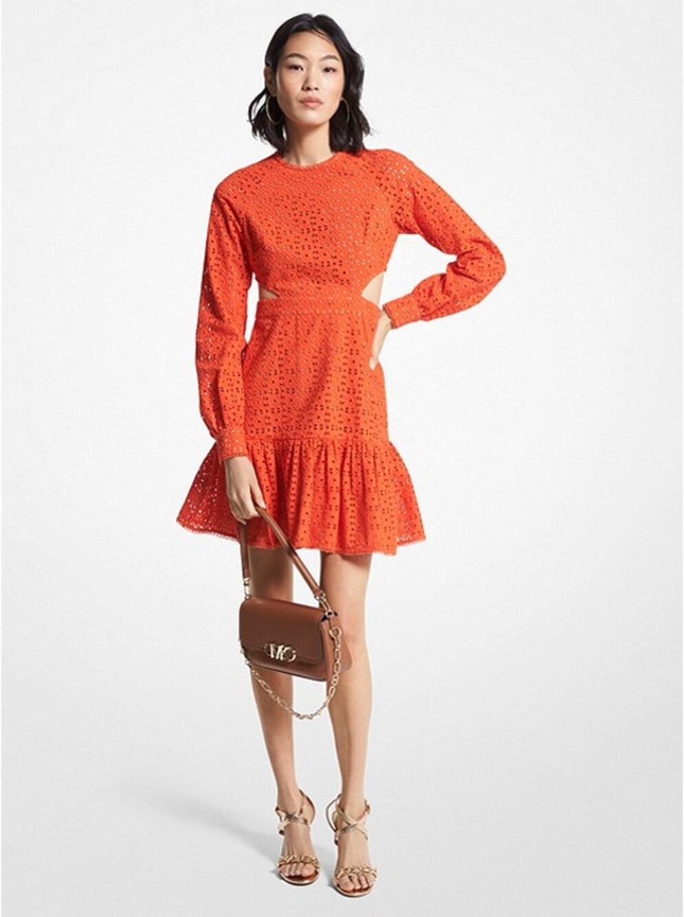 MICHAEL Michael Kors Mini Dress Eyelet Preppy Minimalist Statement Office 12